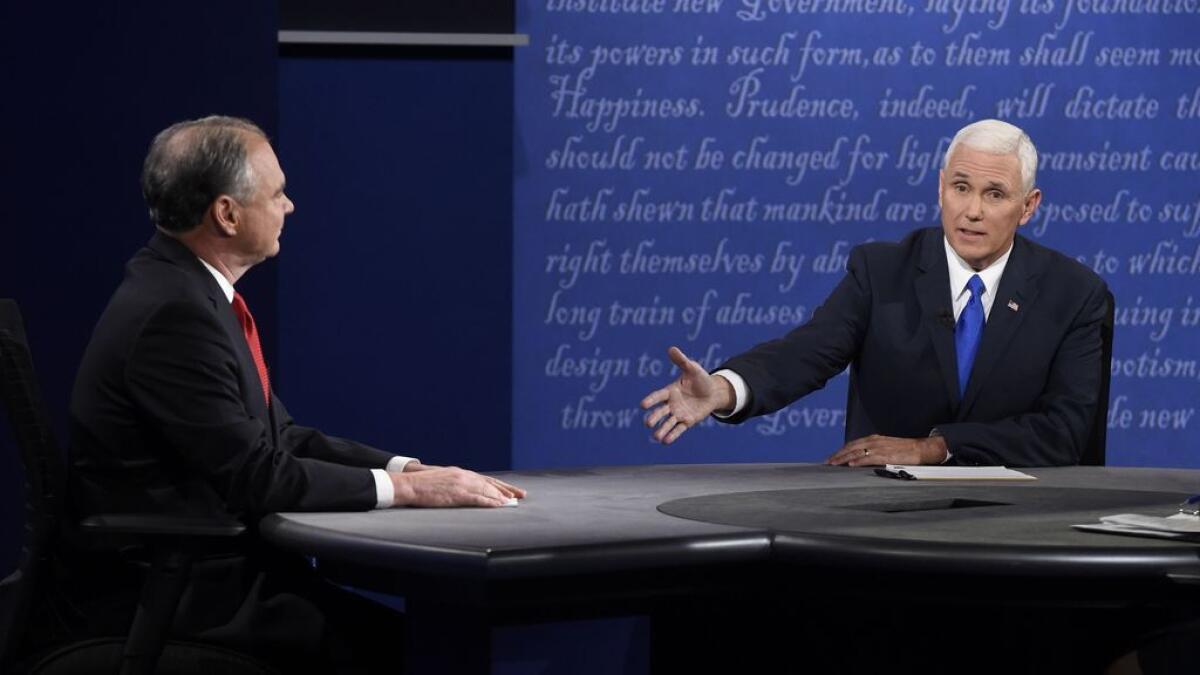 Pence narrowly beats Kaine in vice presidential debate 
