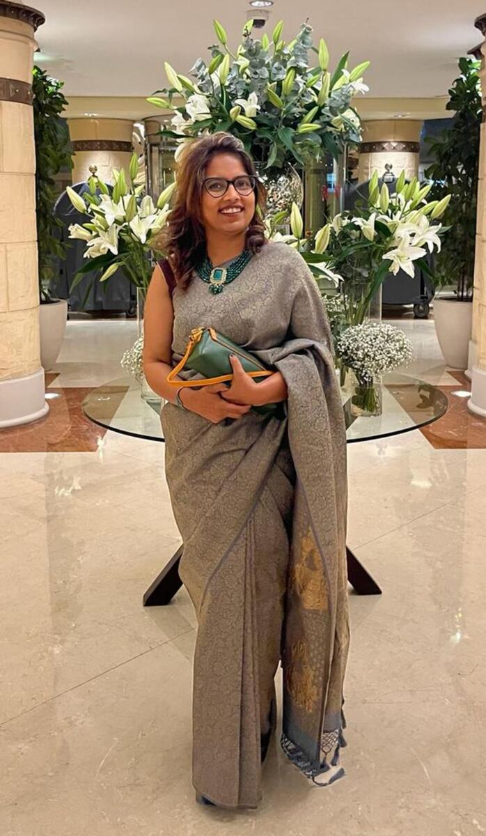 Dr Ritu wearing her mother’s saree