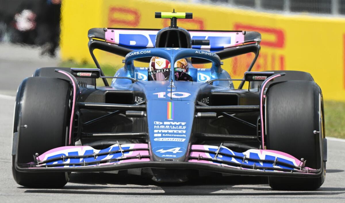 Alpine driver Pierre Gasly, of France, competes in the Formula One Canadian Grand Prix.  AP