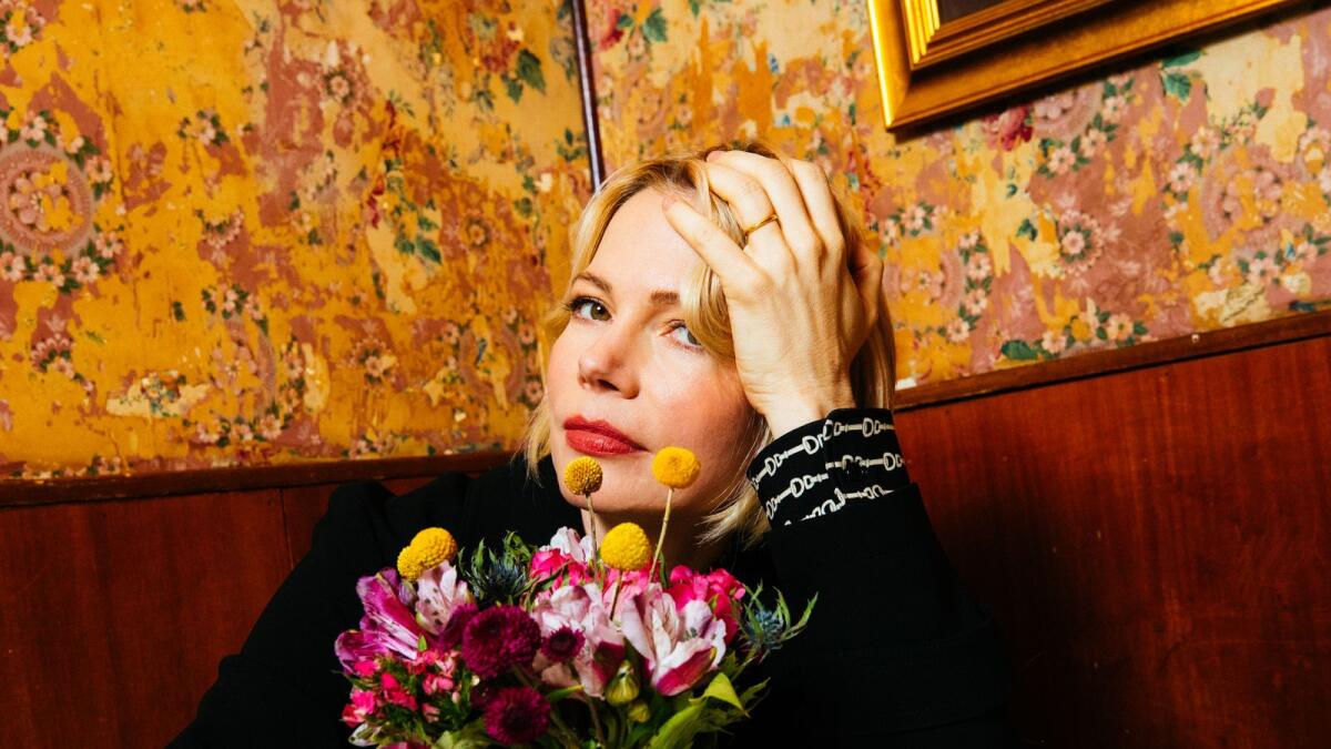 Michelle Williams at the Long Island Bar in Brooklyn, Dec. 19, 2022. With “The Fabelmans,” the Oscar-nominated actress moves from minor-key naturalism to more stylized performances. (Sinna Nasseri/The New York Times)