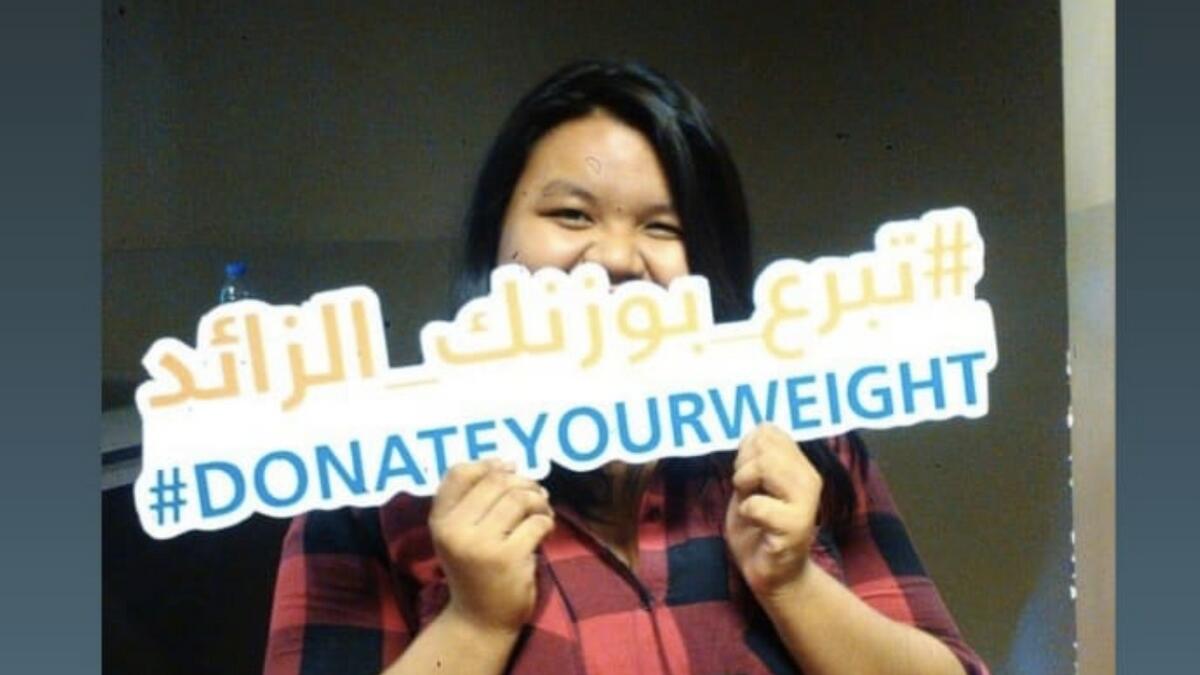 You can feed the hungry by donating your weight