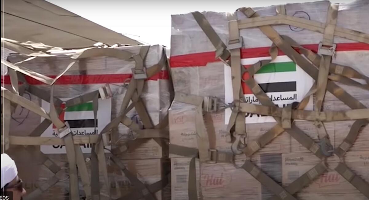 UAE flood relief package airlifted to Pakistan last month. Photo: WAM