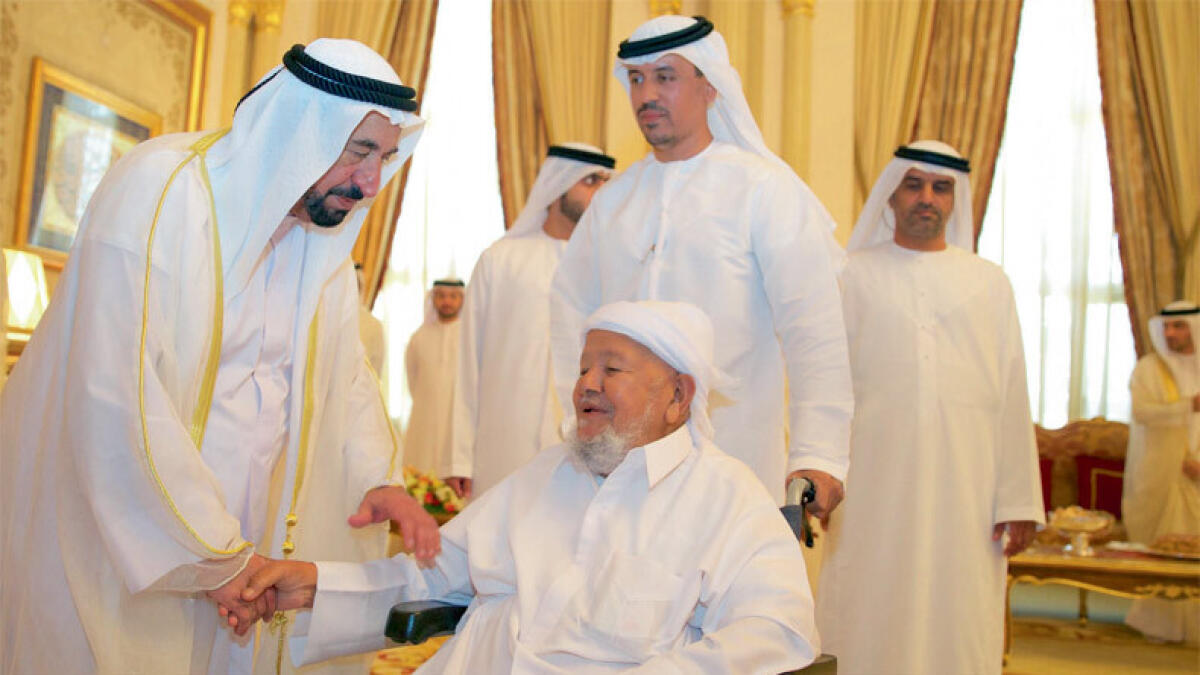 Dr Shaikh Sultan bin Mohammed receives well-wishers at Al Badee al Amir Palace, Sharjah.