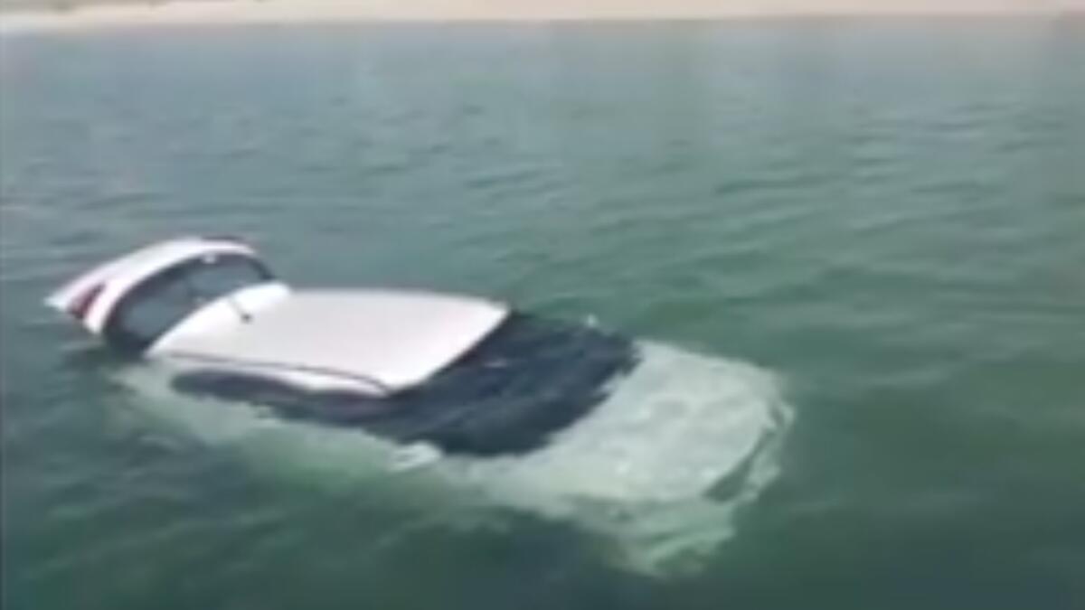 Dubai Police, car in creek, rescue missions in Dubai, sniffer dogs