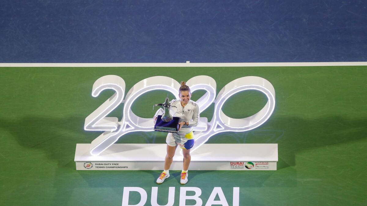 Simona Halep defeated Elena Rybakina to win her second Dubai Duty Free Tennis Championships title in 2020. — Supplied photo