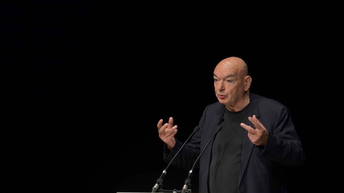 French architect Jean Nouvel attends a press conference at the Louvre Abu Dhabi Museum.- AFP