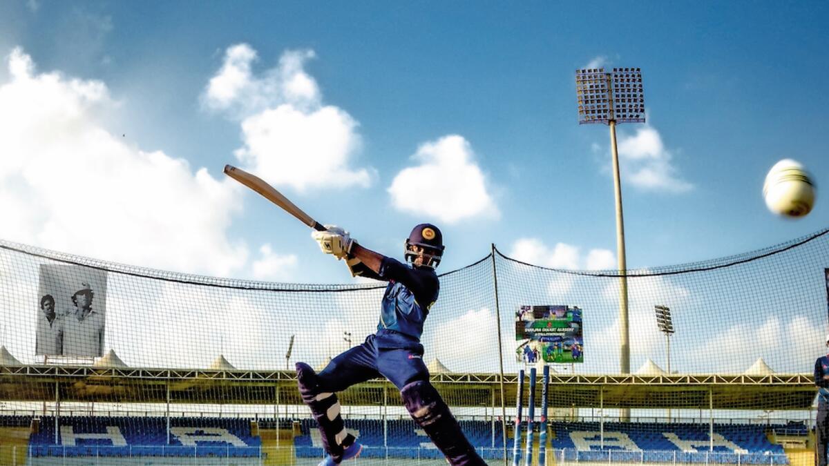 Sweet spot: The Sri Lankan squad took part in a practice session at the Sharjah Cricket Stadium. — Supplied photo