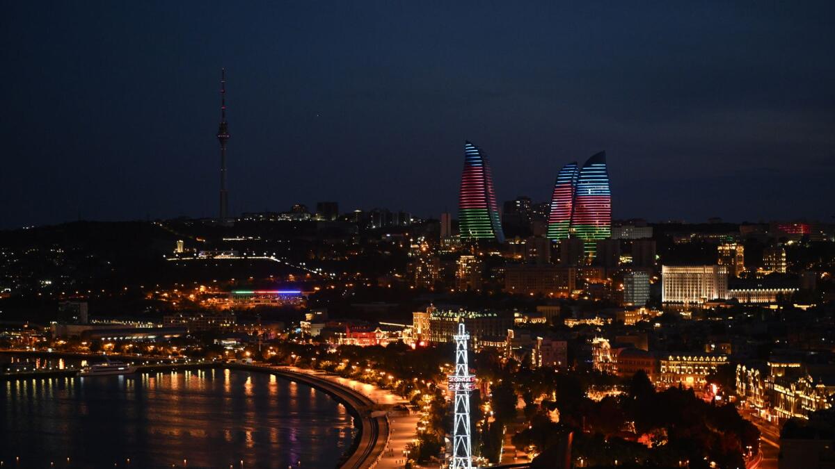 An evening view of Baku, Azerbaijan. Photo: AFP
