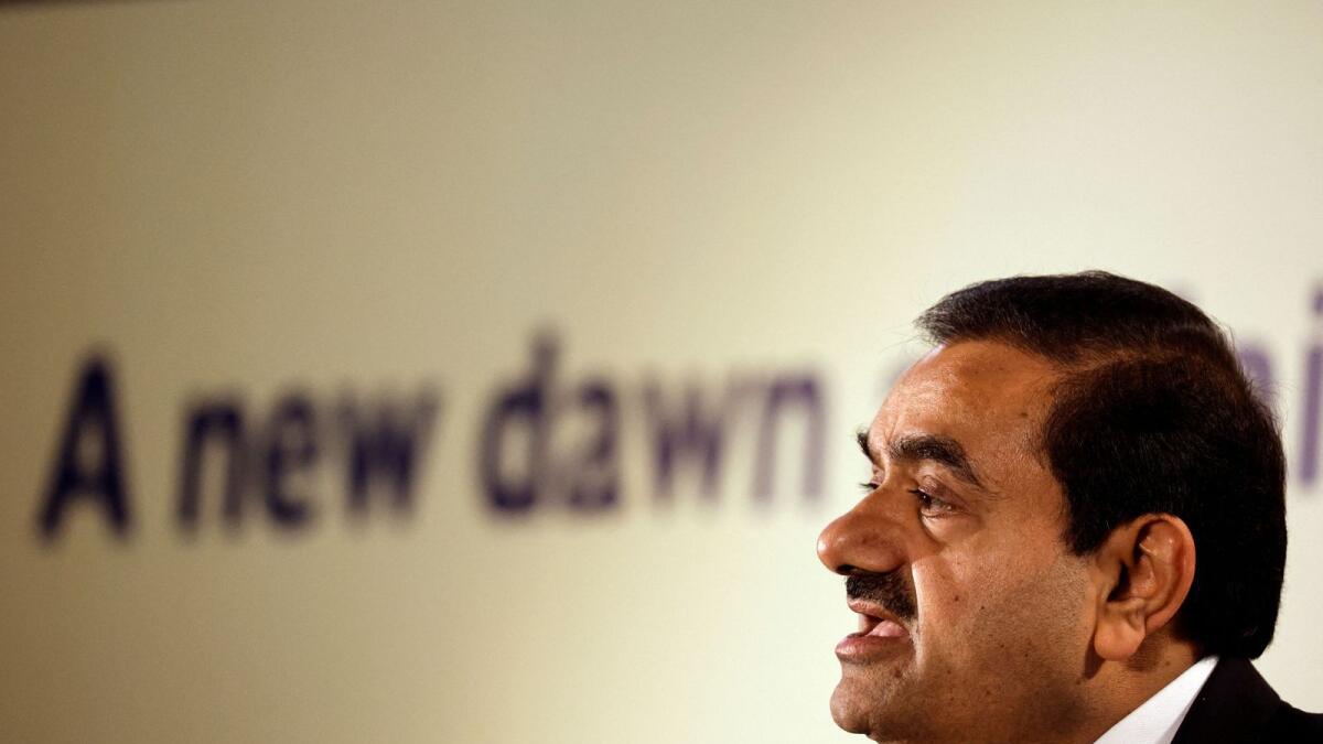 Indian billionaire Gautam Adani speaks during an inauguration ceremony after the Adani Group completed the purchase of Haifa Port earlier in January 2023, in Haifa port, Israel. The withdrawal of Adani Enterprises’ share sale marks a dramatic setback for founder Gautam Adani. — Reuters
