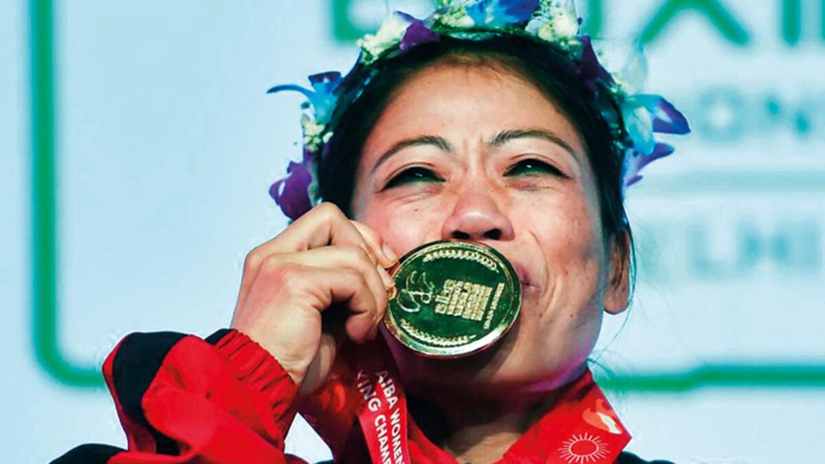 Six-time world champion Mary Kom is among the boxers who landed in Dubai. — Twitter