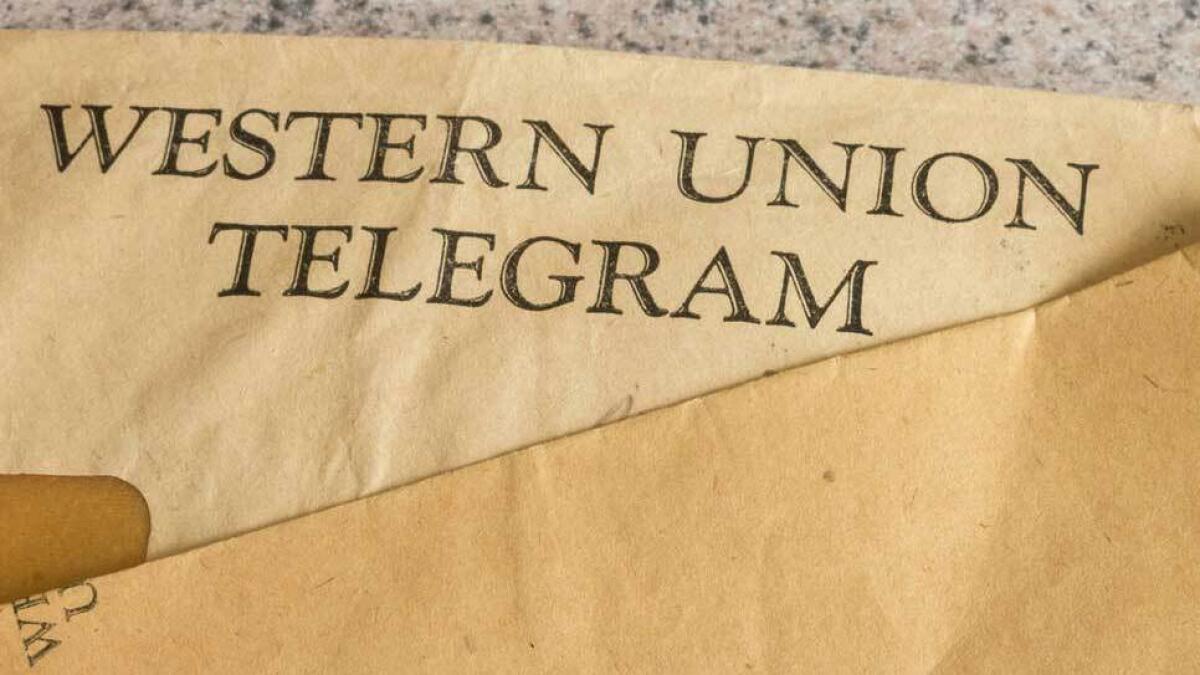 Man receives telegram, 50 years after it was sent to him