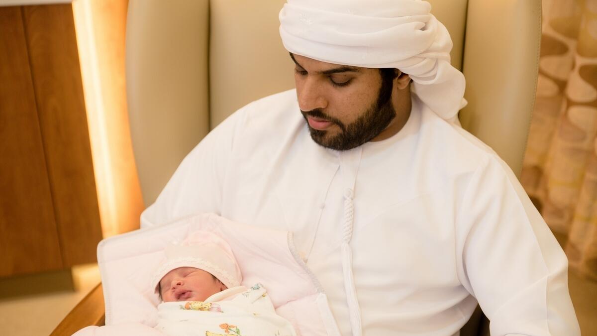 Baby Mathayel with her Father – Mr. Omar Bakheet Tamaem Al Menhali
