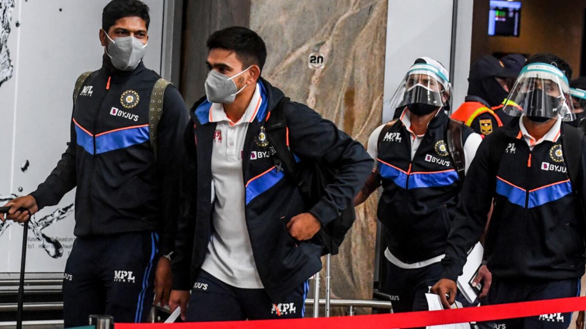 The Indian squad at the airport in Johannesburg. Cricket South Africa Twitter