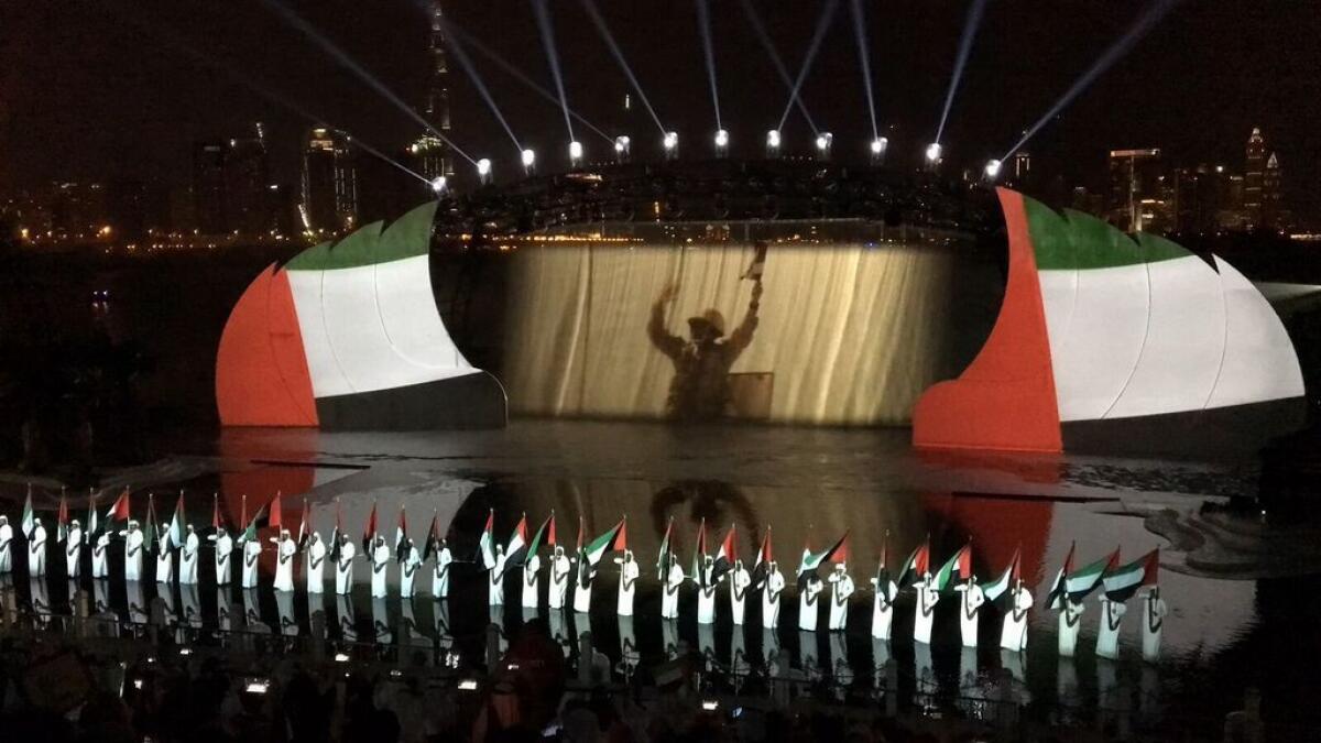 The 44th UAE National Day was celebrated at Business Bay, behind Dubai Design District, on Tuesday evening. Photos: Rahul Gajjar/Khaleej Times
