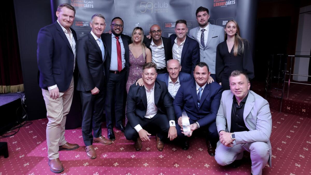 The Emirates Golf Club Team, who won the Ultimate Service Excellence at the 59club Awards event with sponsors. - Supplied photo