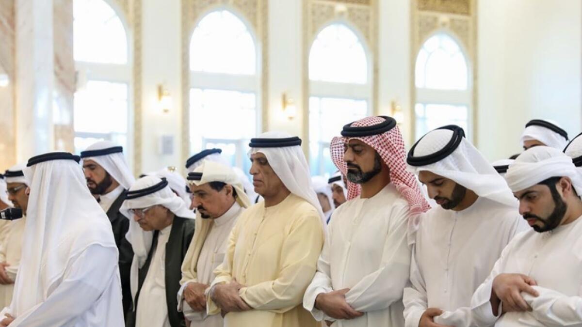 Rulers, Crown Princes, dignitaries and citizens performed the funeral prayer for Sheikha Hamda bint Ahmed Al Ghurair, according to a statement issued by the RAK Ruler's office.
