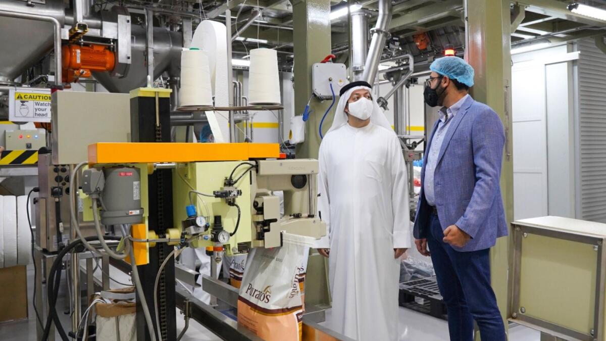 Saud Salim Al Mazrouei, director of Saif Zone, visited the 17,250 square-feet Bano factory at Saif Zone in Sharjah. — Supplied photo