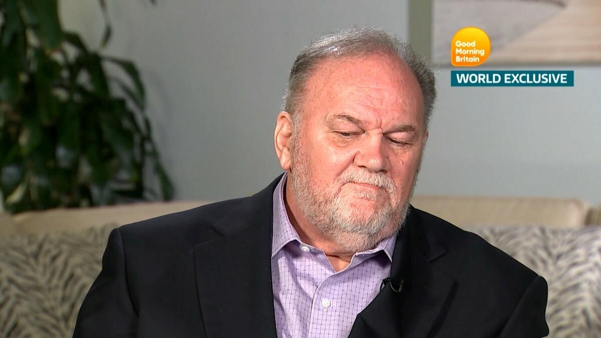 Thomas Markle, Meghan Markles father, is seen in a still taken from video as he gives an interview to ITVs Good Morning Britain program.-Reuters file photo