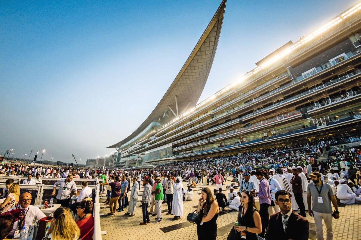 Racegoers attend the Dubai World Cup at the Meydan Racecourse. — KT file