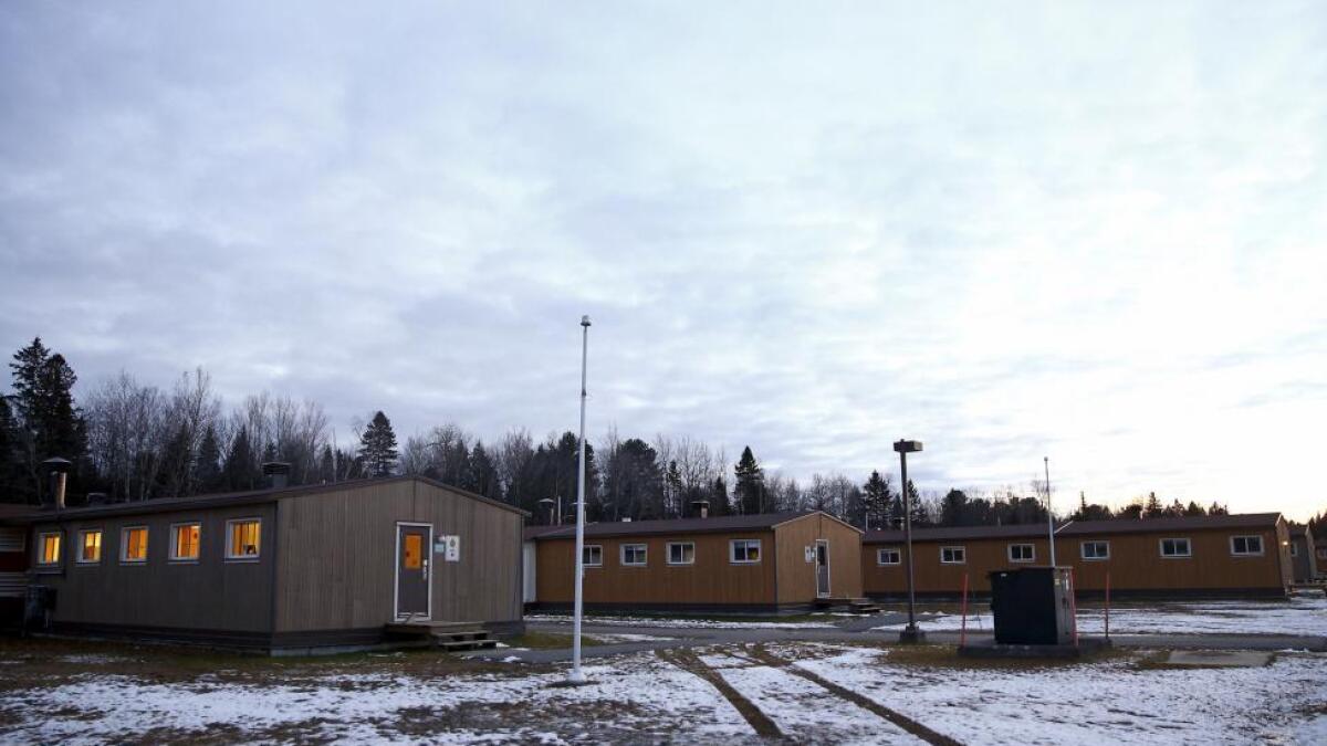 Housing facilities are pictured during a media visit in the cadet camp at the Valcartier garrison in Valcartier, Canada.