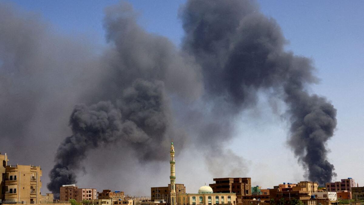 Smoke rises above buildings after aerial bombardment, during clashes between the paramilitary Rapid Support Forces and the army in Khartoum . — Reuters file