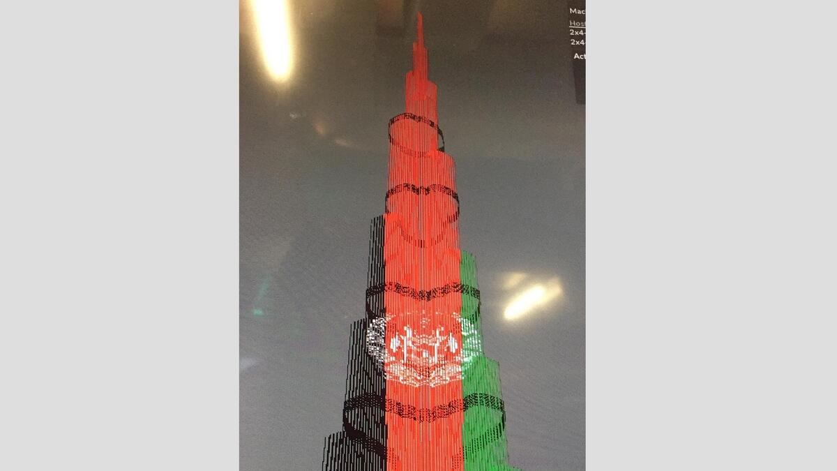 Burj Khalifa, Afghanistan flag, Emaar, Dubai