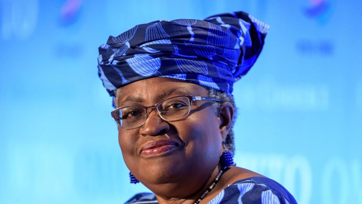Ngozi Okonjo-Iweala smiling during a hearing before World Trade Organisation 164 member states' representatives, as part of the application process to head the WTO as director-general. Twice Nigeria’s finance minister and its first woman foreign minister, Okonjo-Iweala, 66, trained as a development economist — she has degrees from Massachusetts Institute of Technology (MIT) and Harvard. — AFP file
