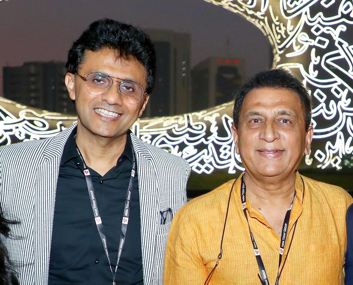 Sunil Gavaskar (right) with Anis Sajan.