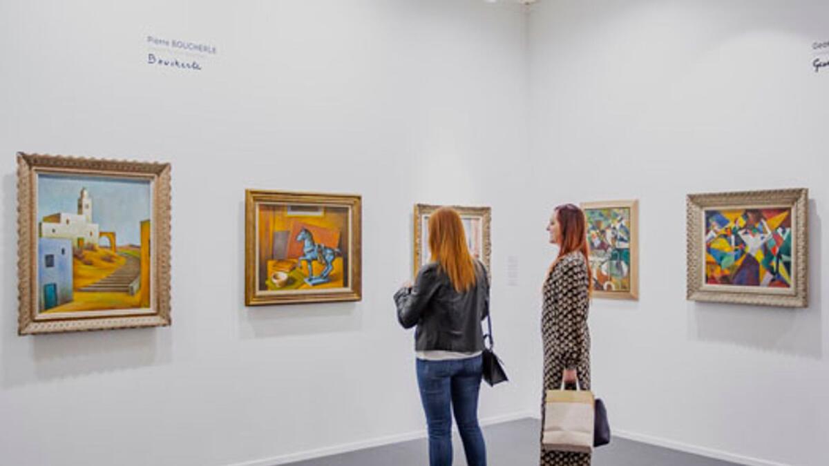 Visitors explore one of the galleries at Art Dubai 2019. Photo: Supplied