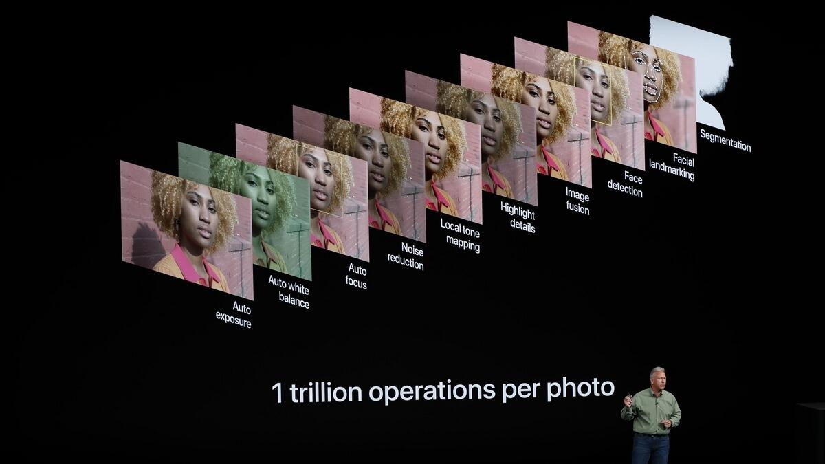 Philip W. Schiller, Senior Vice President, Worldwide Marketing of Apple, speaks about the the new Apple iPhone XS and XS Max at an Apple Inc product launch event at the Steve Jobs Theater in Cupertino, California, US.- Reuters