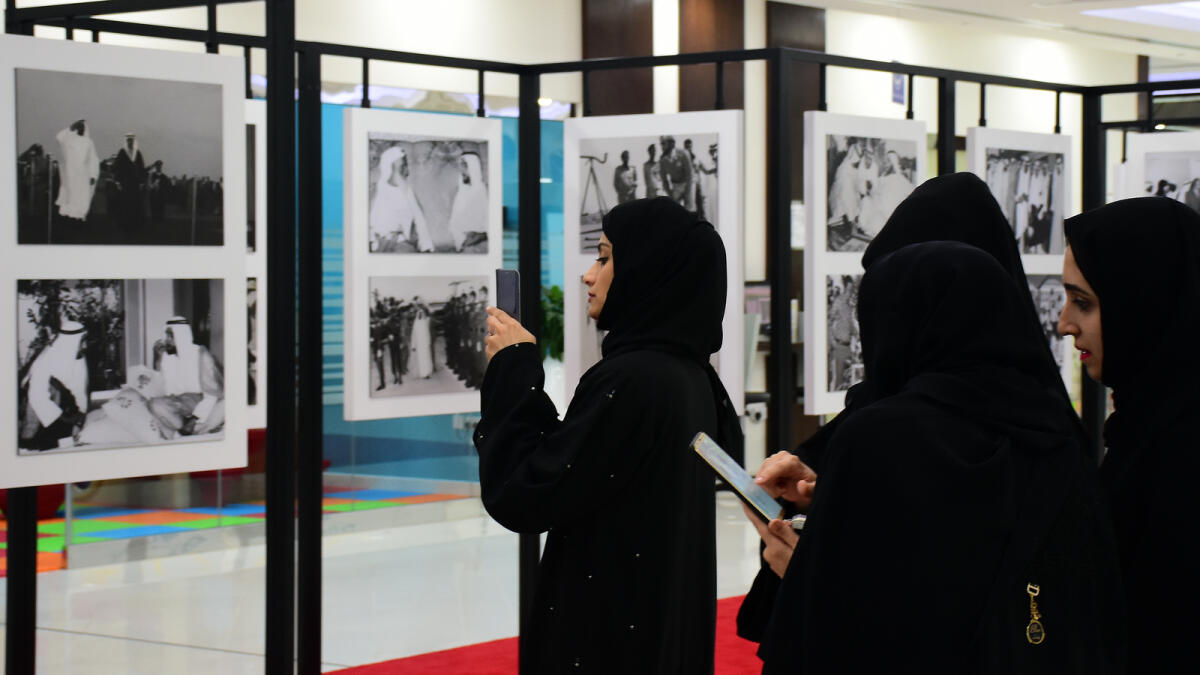 A photo exhibition showcasing rare black and white photos of the late Sheikh Zayed bin Sultan Al Nahyan from 1960s until 1980s.