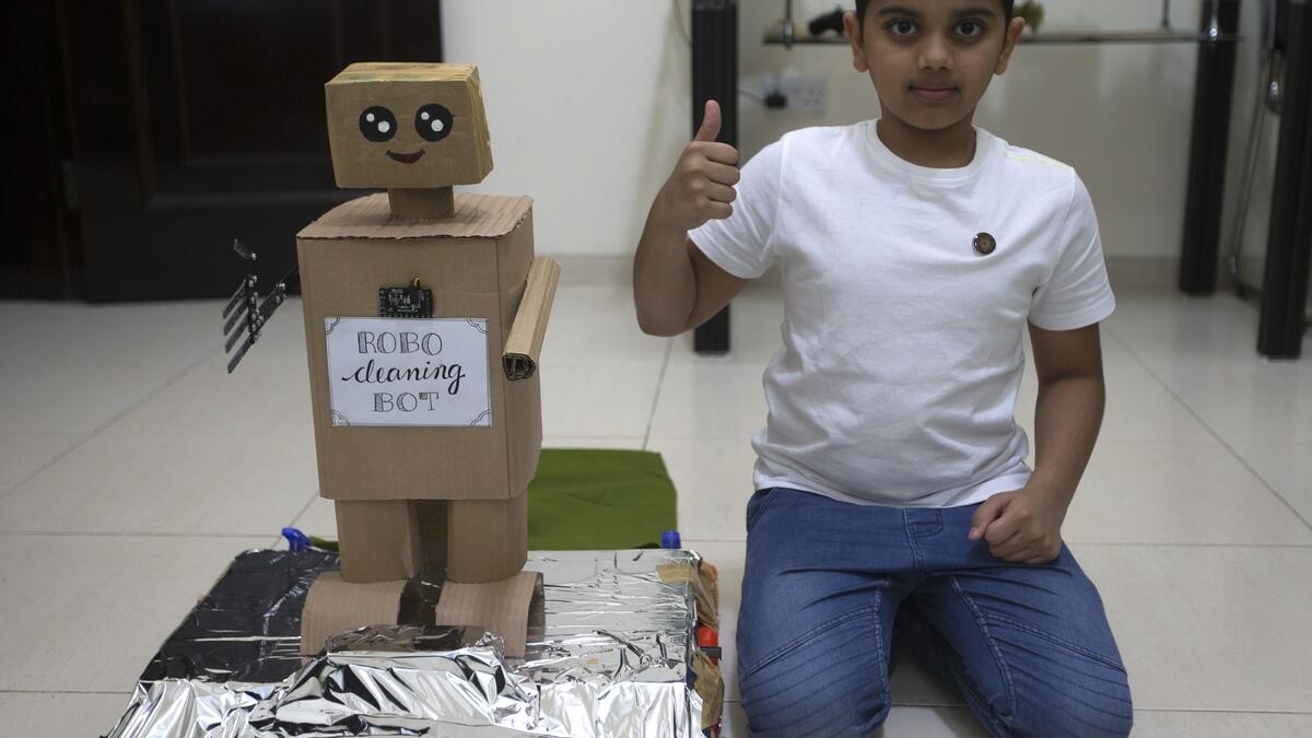 UAE-based, Putsala Harshith, whiz kid, eco-robot, showcase, Expo 2020, Expo 2020 Visitor Centre, Bright Riders School Abu Dhabi