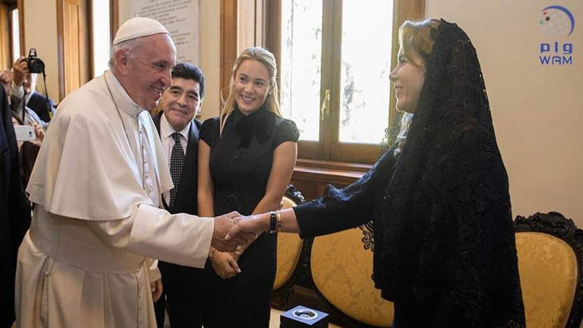 Dubais Princess Haya meets the Pope in Vatican