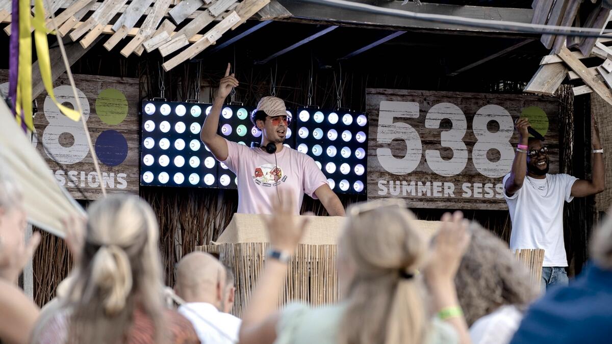 Dutch DJ Afrojack performs during the beach party Summer Sessions organised by Radio 538 on the beach in Zandvoort, with only a hundred-people attending due to health concerns. Photo: AFP