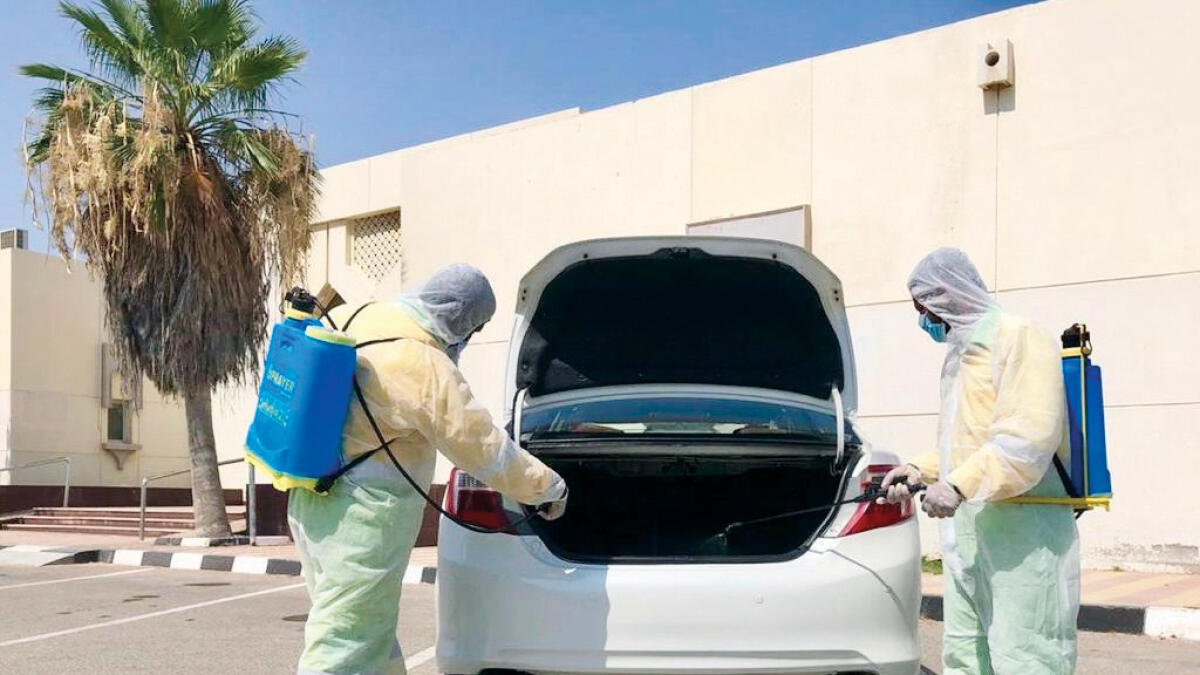 Umm Al Quwain, municipality, disinfectants, passengers, safe, operation, taxis, cabs, infection