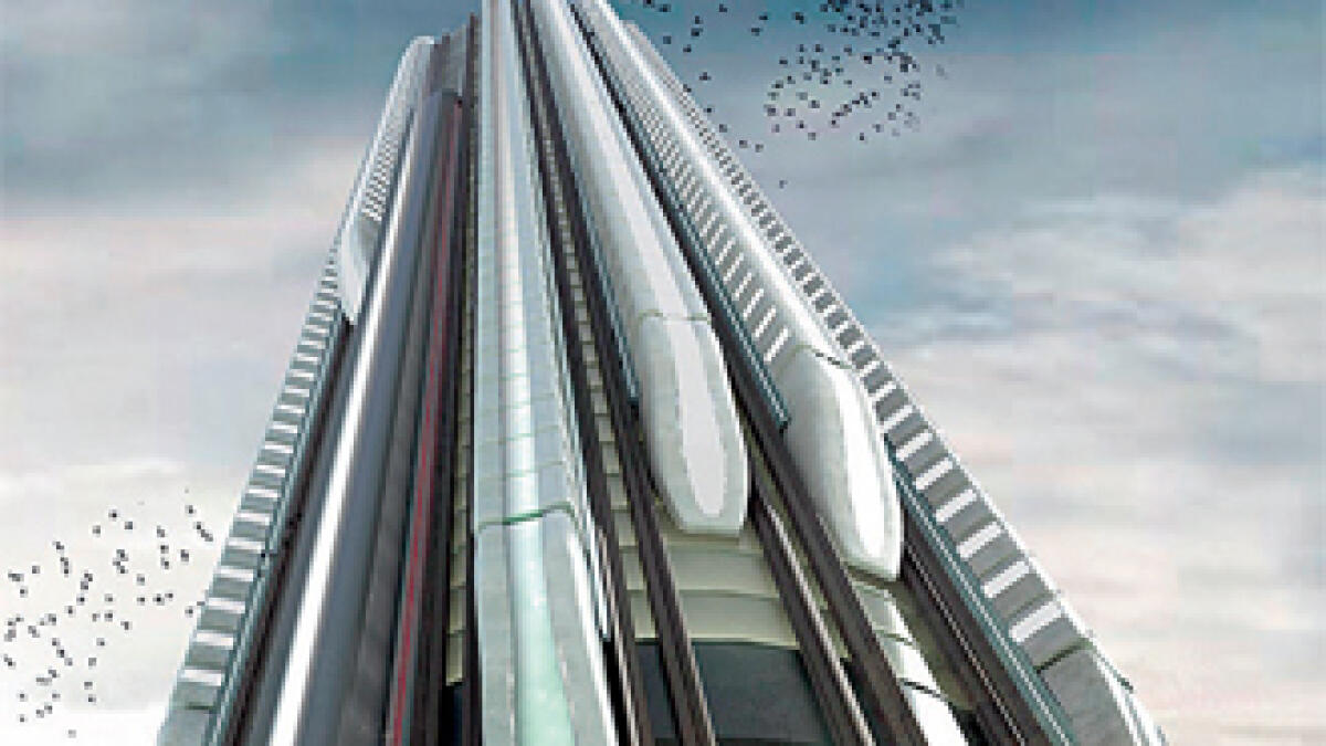 Catch this high-speed train from a skyscraper!