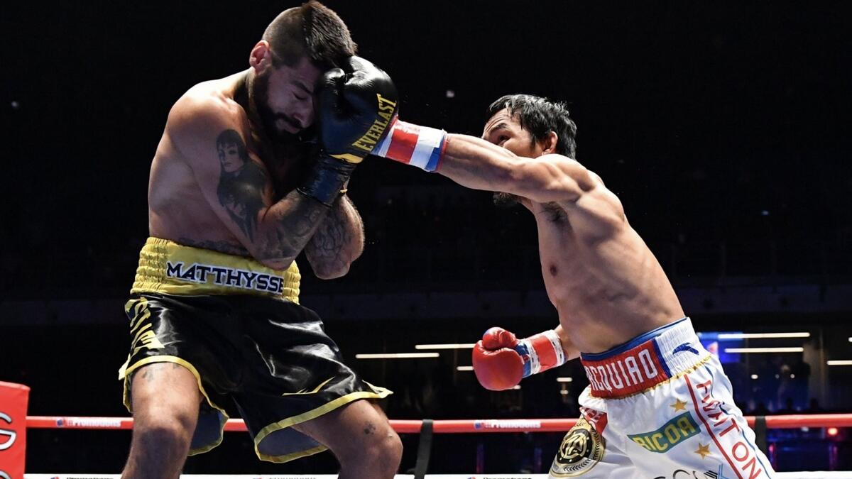 Video: Pacquiao stops Matthysse to win back world title
