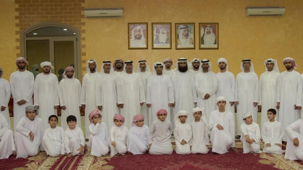 Emirati grooms who attended the pre-wedding lecture in Al Ain