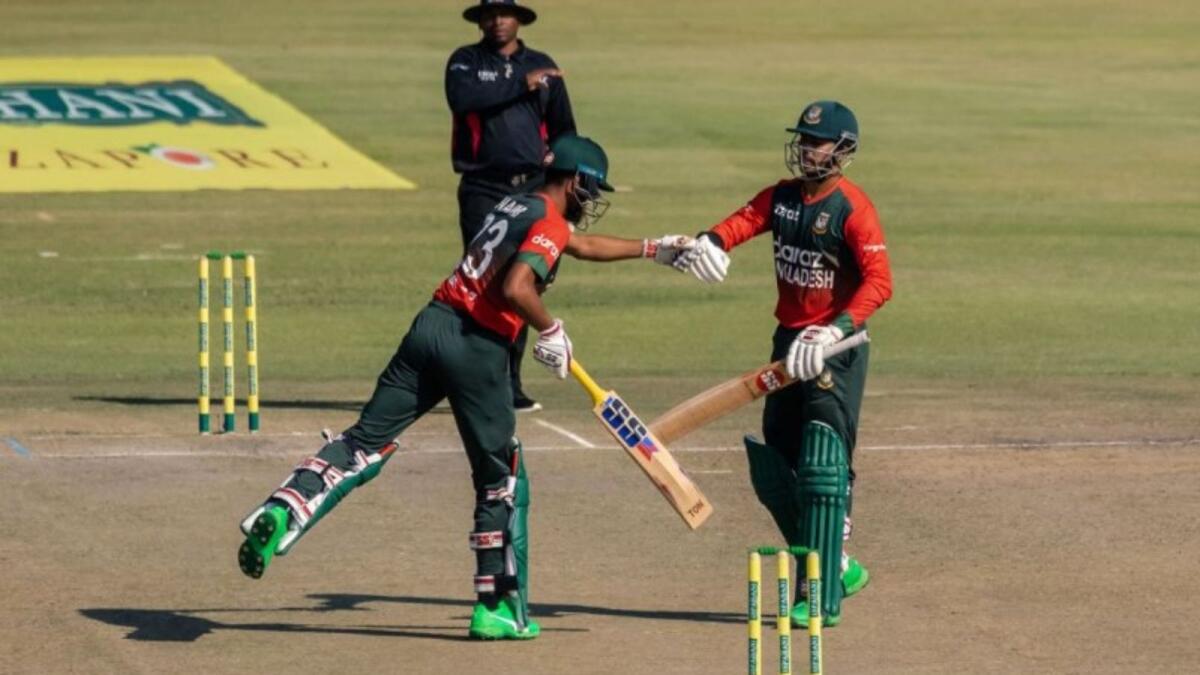 Mohammad Naim and Soumya Sarkar shared a match-winning partnership for Bangladesh. (ICC Twitter)