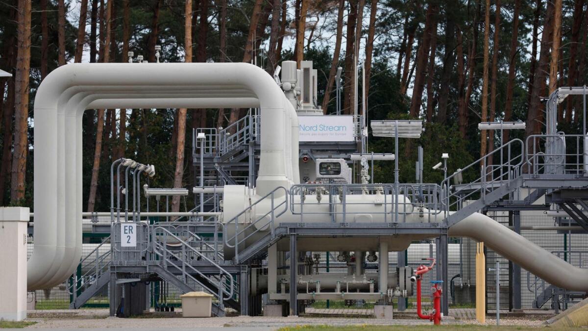 In this file photo taken on August 30, 2022 facilities to receive and distribute natural gas are pictured on the grounds of gas transport and pipeline network operator Gascade in Lubmin, northeastern Germany, close to the border with Poland — the industrial infrastructure includes a receiving and distribution station for the Nord Stream 1 pipeline and is also the place. — AFP