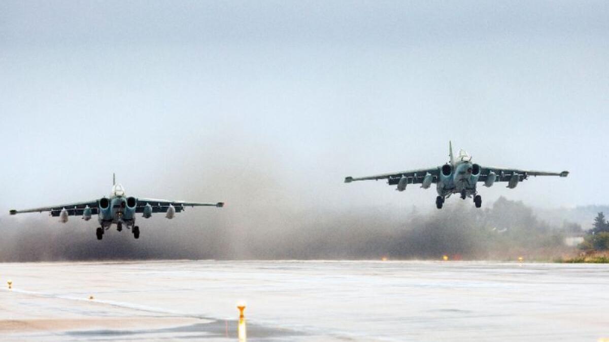 Russian military plane crashes on take-off in Syria, crew killed
