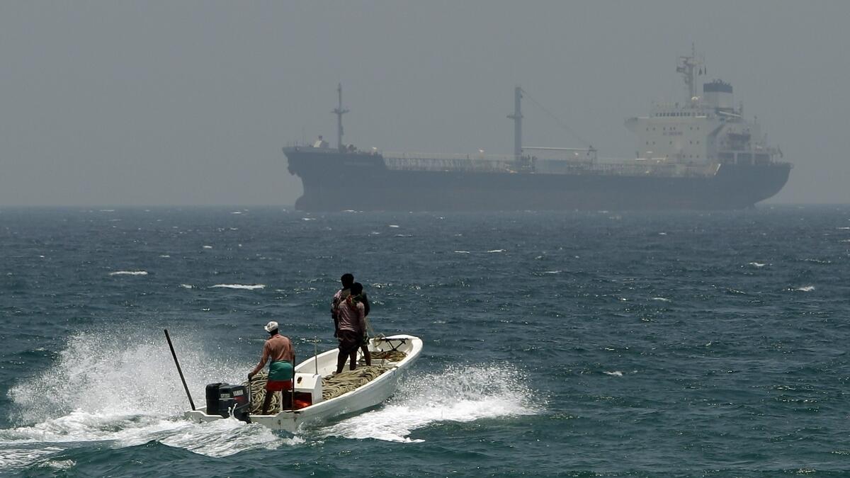 Fishermen cross the sea waters off Fujairah, United Arab Emirates, near the Strait of Hormuz.-AP file photo