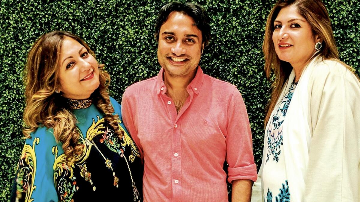 From left to right: Anurradha Agaarwal, CEO and partner of MODISTA with Lakme Fashion Designer Rajdeep Ranawat, and Nasrah Hussain of Collage