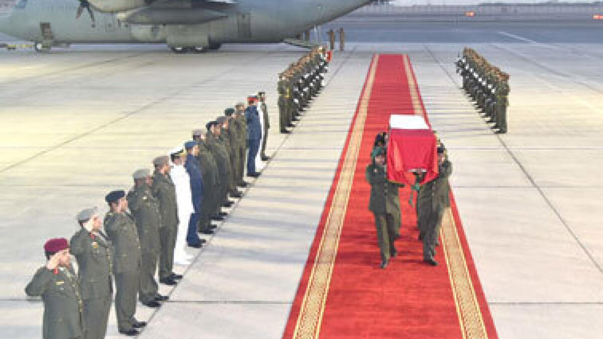 Body of martyr Hazim Obaid Al Ali arrives in the UAE
