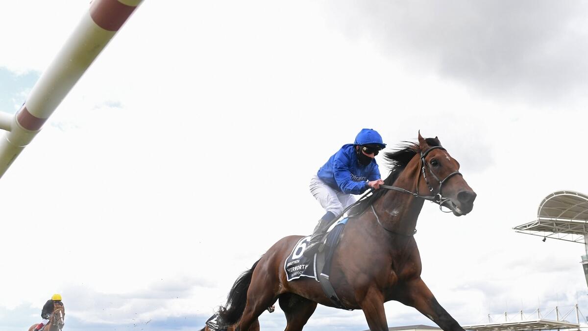 Godolphin's Ghaiyyath en route to winning the Group 1 Coronation Cup Stakes at Newmarket on Friday. - Supplied photo