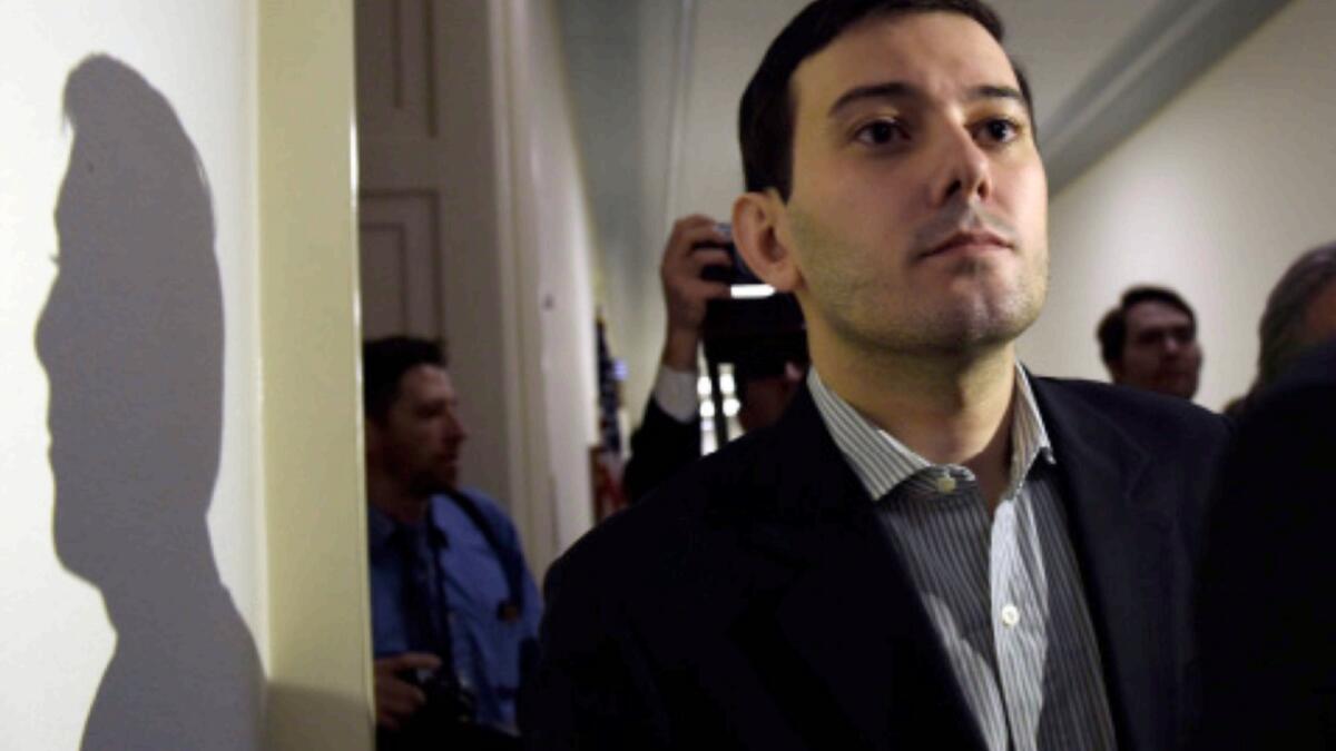 Martin Shkreli leaves after appearance on Capitol Hill in Washington before the House Committee on Oversight and Reform Committee. — AP