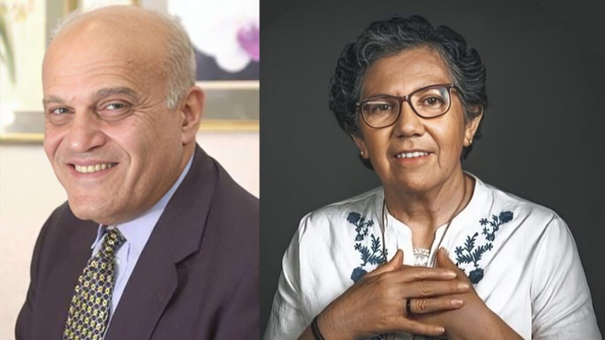 Sir Magdi Yacoub (left) and Nelly Leon Correa
