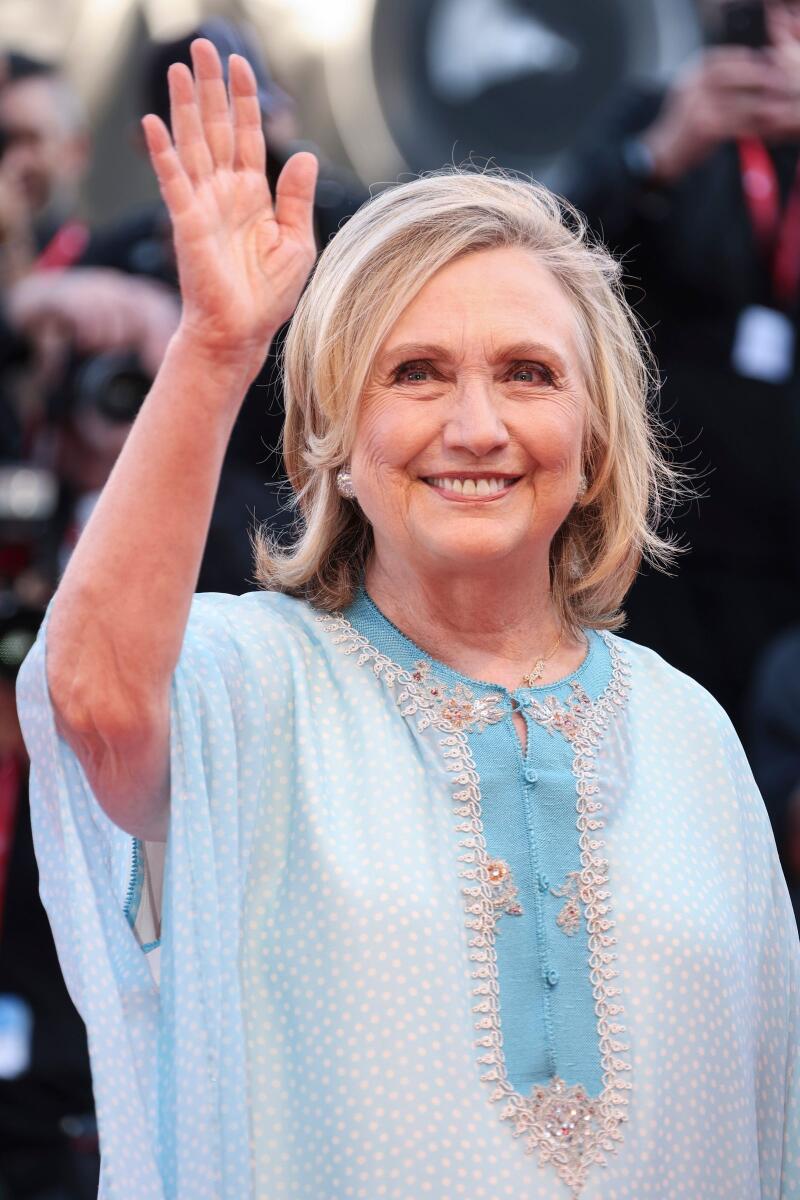 Hillary Clinton at the premiere of the film 'White Noise' and the opening ceremony during the 79th edition of the Venice Film Festival in Venice, Italy