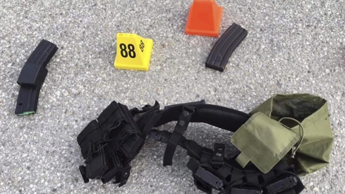 Ammunition confiscated from the attack in San Bernardino, California.