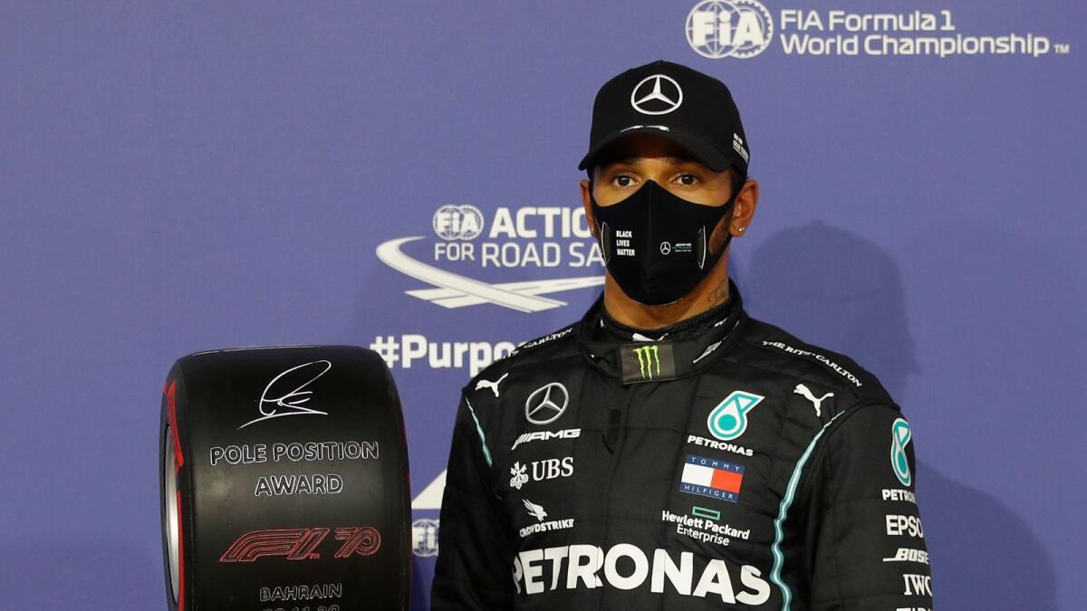 Mercedes' British driver Lewis Hamilton.